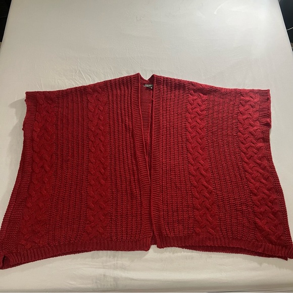 &Merci Oversized Red- Burgundy Cardigan Knitted Sweater 3/4 Sleeves Size S/M - Picture 10 of 16